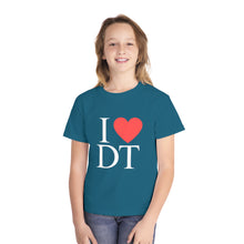Load image into Gallery viewer, I ❤️ DT Youth Tee - DT Cares: Be Who You Needed Growing Up